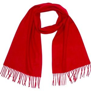 PHENIX solid cashmere fringe scarf
